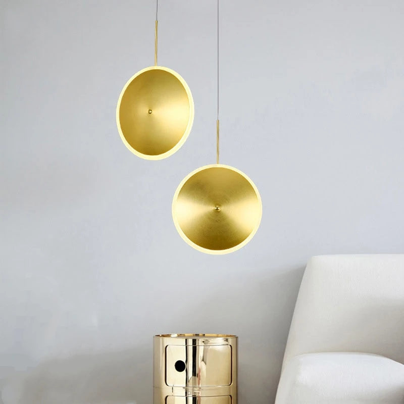 lampe led ronde en métal art déco avec fil réglable