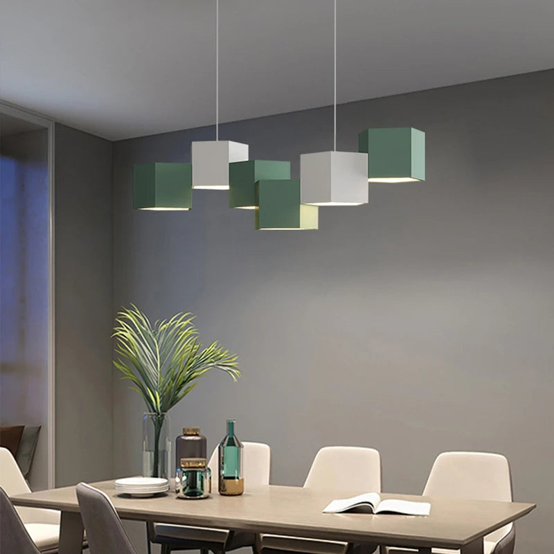 lustre moderne simple style nordique créatif prisme hexagonal éclairage intérieur