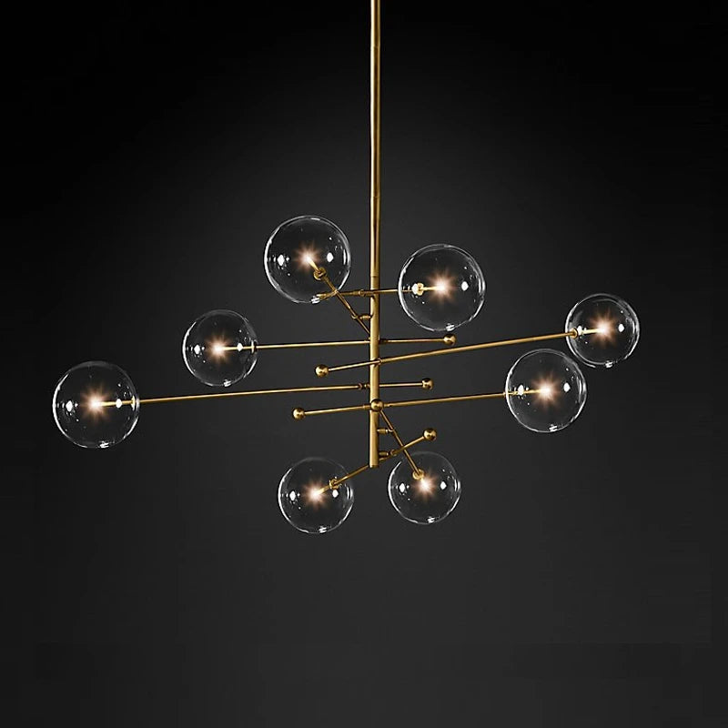 lustre led en verre nordique pour éclairage suspendu décoration intérieur