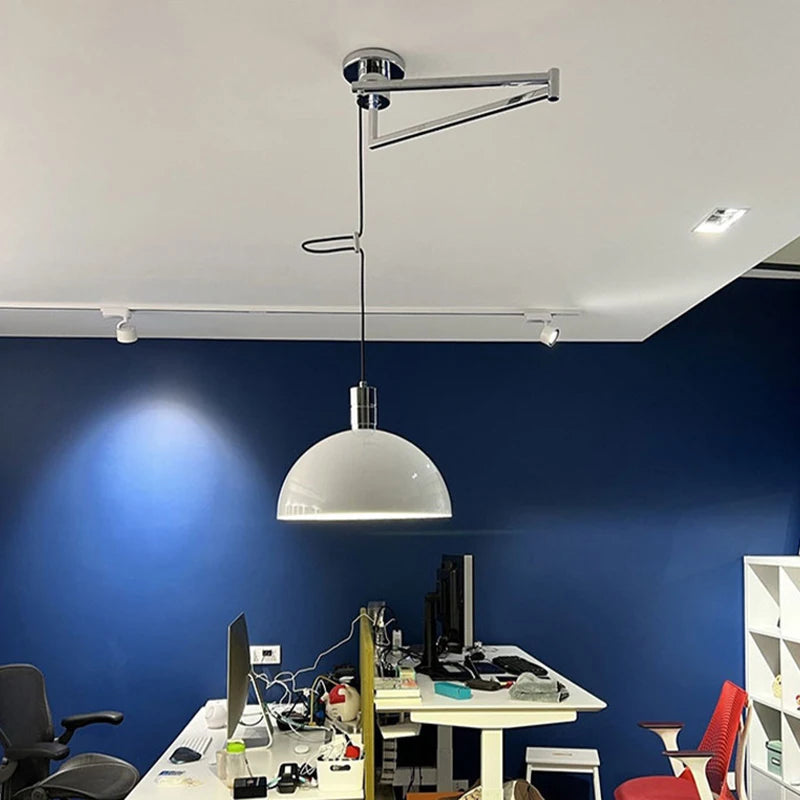 Suspension télescopiques modernes pliantes en métal salle à manger cuisine barre d'étude rotatif décor à la maison éclairage E27