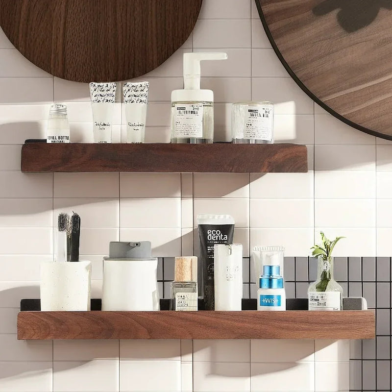 étagère en bois massif pour rangement sans perçage