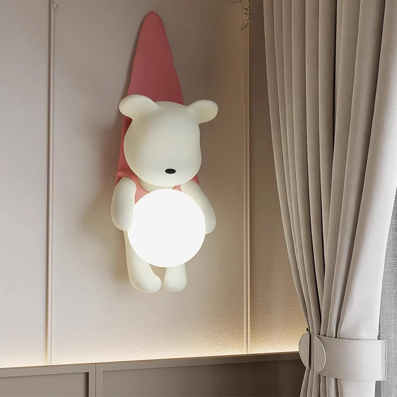 applique murale nordique décorative en résine en forme d'ours pour maison