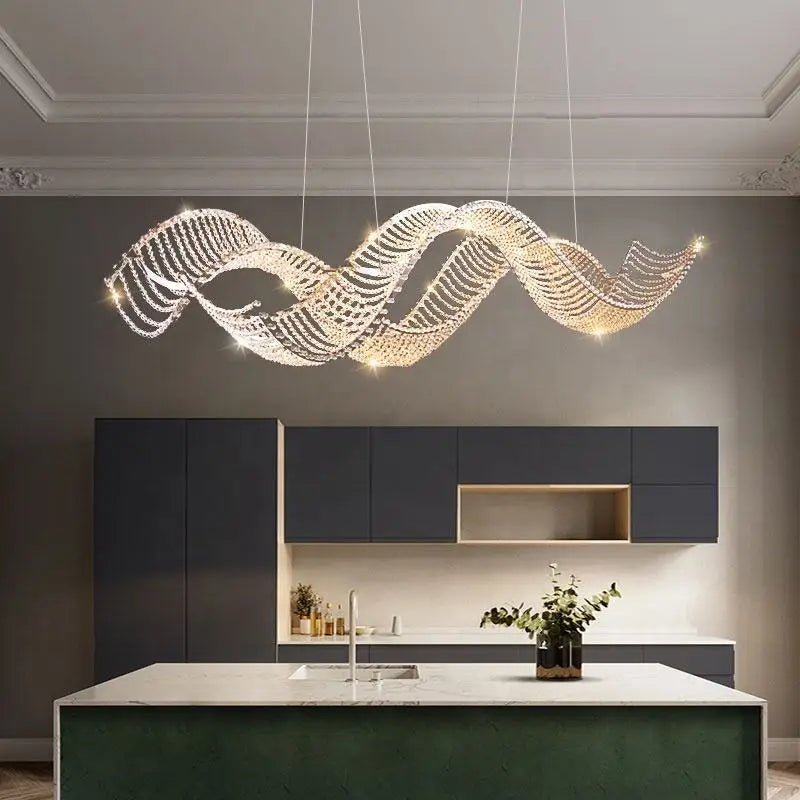lustre de luxe moderne k9 en cristal suspendu personnalisé