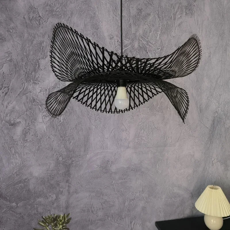 suspension moderne en bambou pour décoration intérieure artisanale