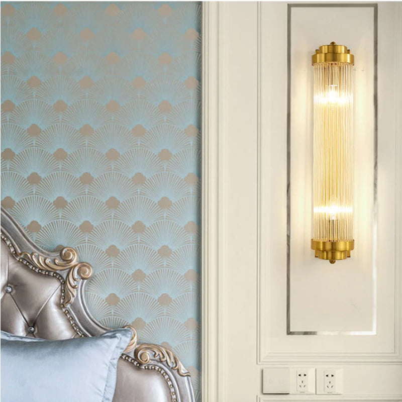 Applique murale en cristal modernes pour salon applique de chevet luminaires Luminaire chambre allée décoration verre or éclairage