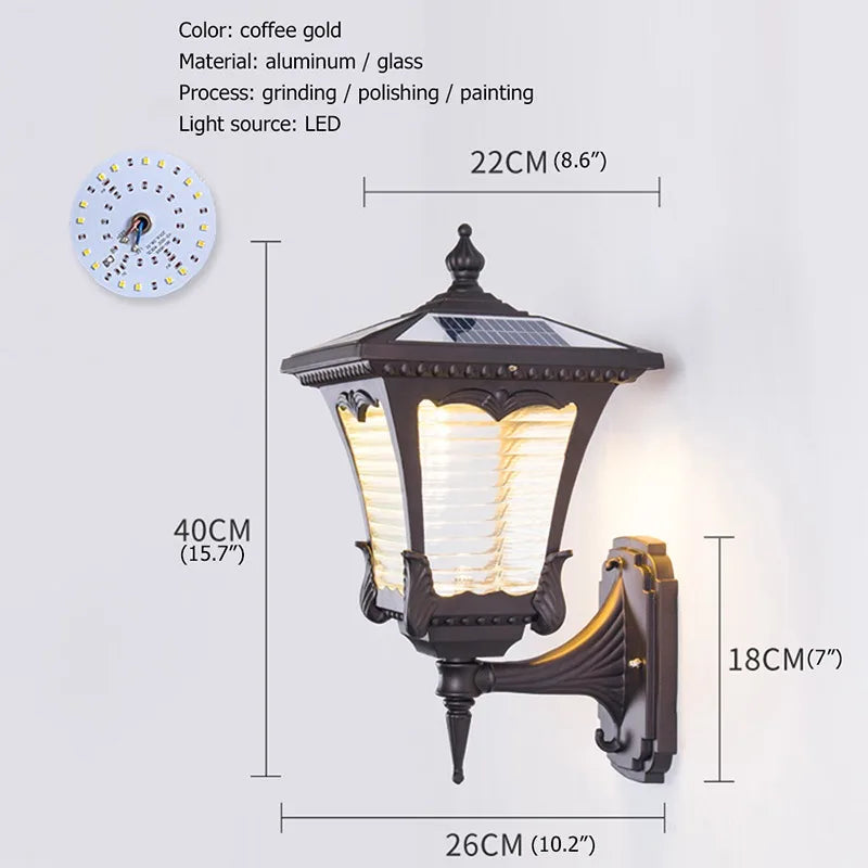 Applique murale solaire extérieur luminaire moderne LED étanche Patio cour porche balcon cour Villa allée éclairages