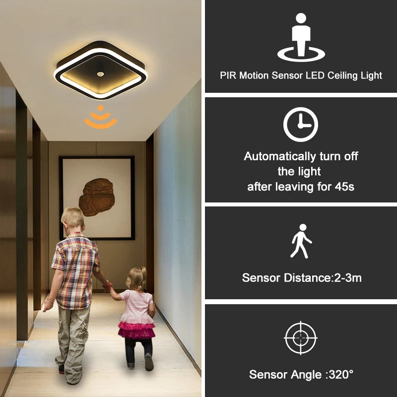plafonniers led intelligents à capteur de mouvement domestiques