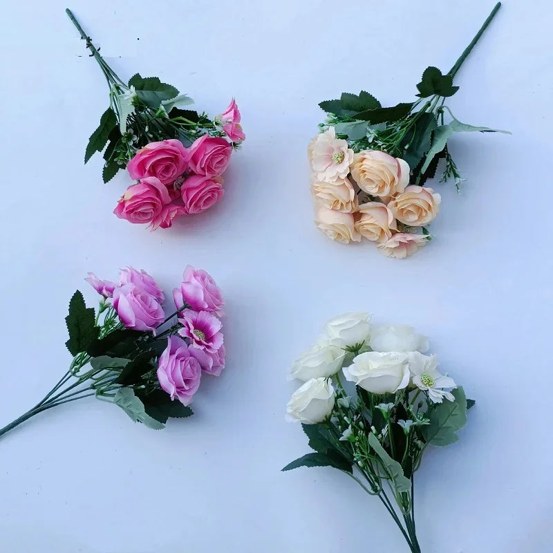 bouquets de roses artificielles pour mariage décoration romantique