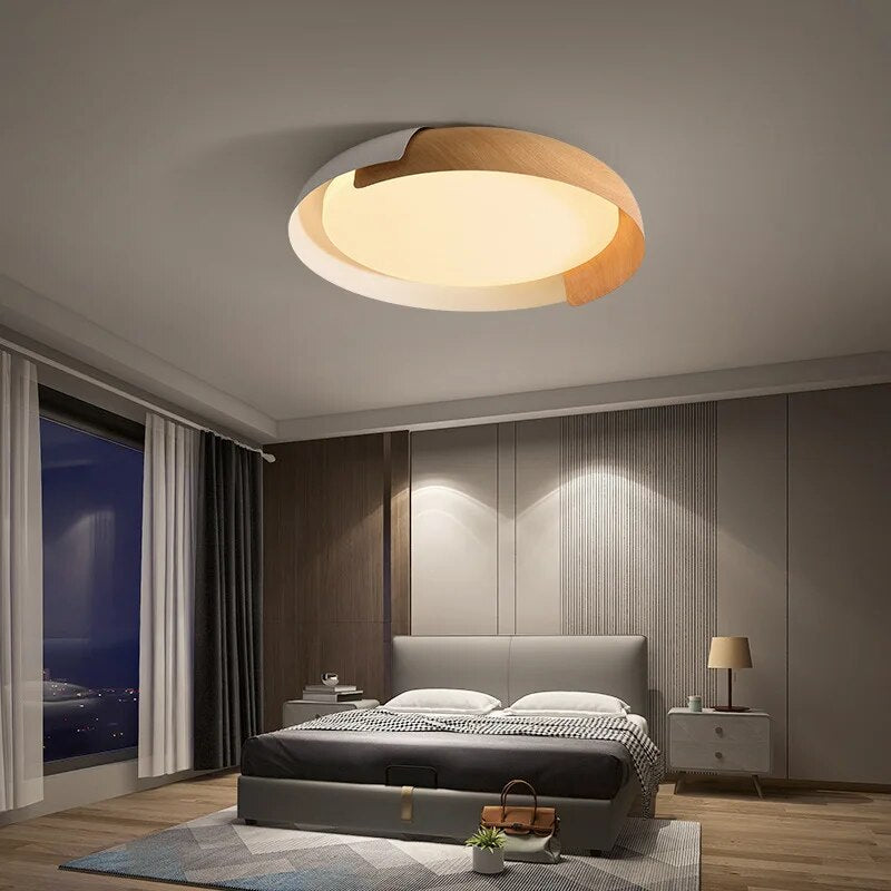 Plafonnier LED Style bois nordique
