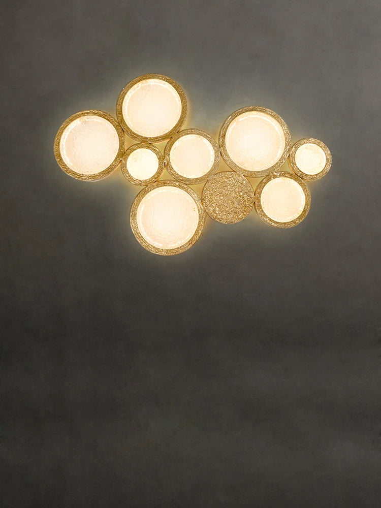 applique murale led postmoderne en cuivre avec miroir magique