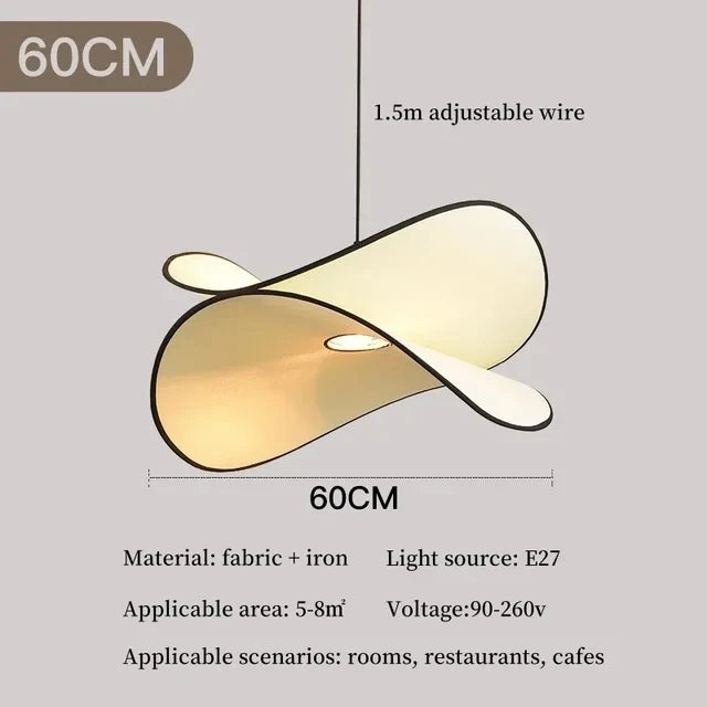 plafonnier en tissu wabi sabi pour décoration intérieure moderne