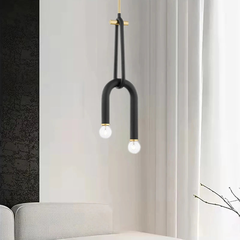 lustre créatif à deux ampoules hauteur réglable