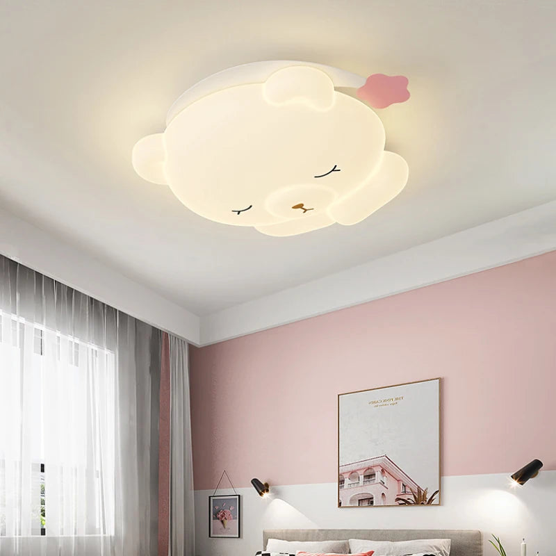 Mignon bonnet de nuit ours lampe chambre d'enfants plafonniers romantique chaud chambre de bébé garçon fille chambre plafonniers dessin animé chambre décor