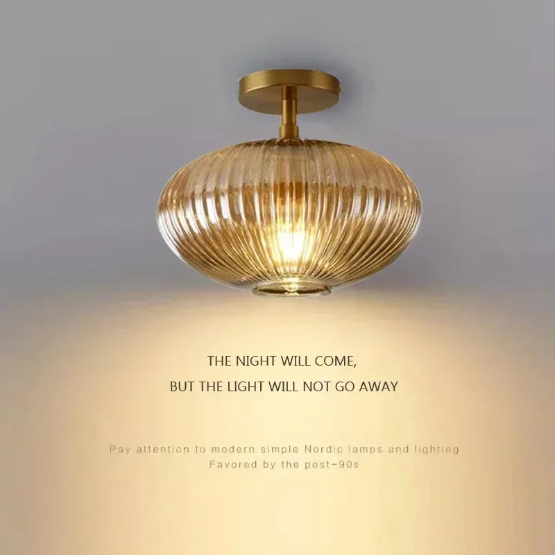 plafonnier led moderne en verre luxe pour décoration simple