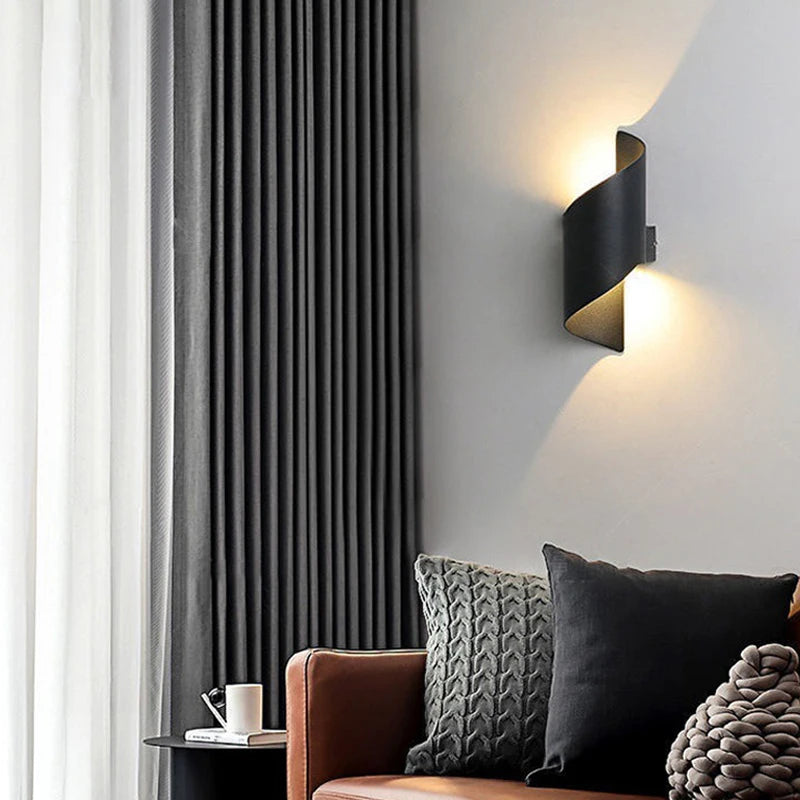 applique murale led spirale double tête étanche jardin balcon
