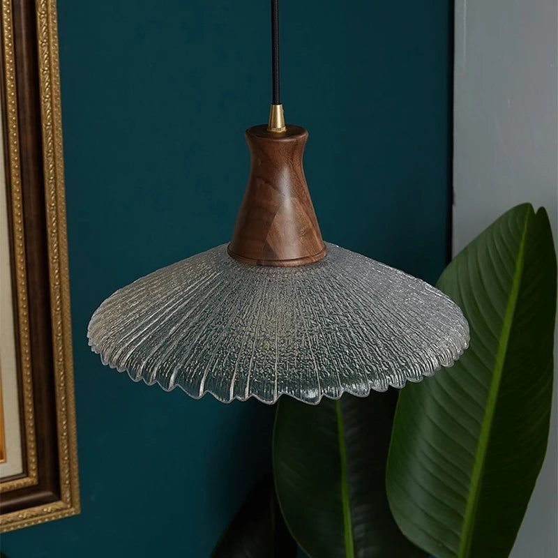 lustre suspension en laiton et verre pour décoration intérieure