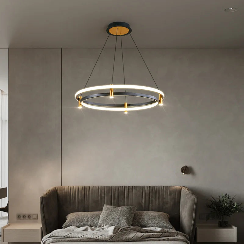 lustre led nordique anneau suspension lumière décorative