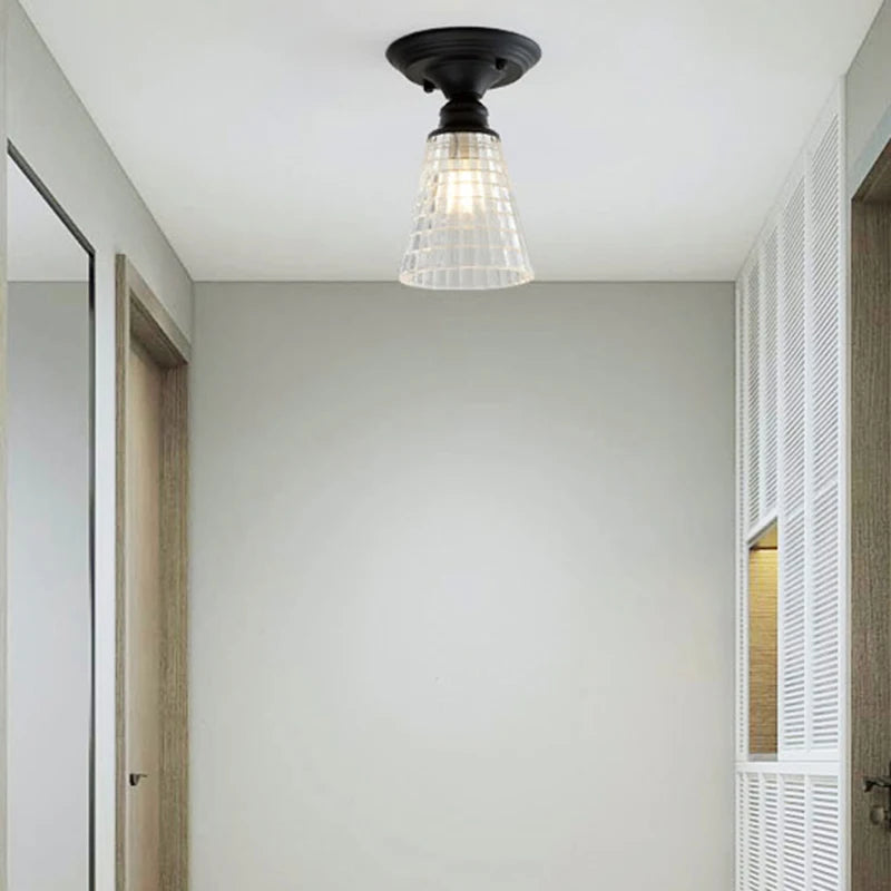 plafonnier rétro américain avec couvercle en verre pour décoration créative