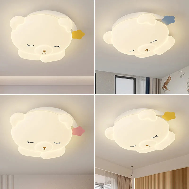 Mignon bonnet de nuit ours lampe chambre d'enfants plafonniers romantique chaud chambre de bébé garçon fille chambre plafonniers dessin animé chambre décor