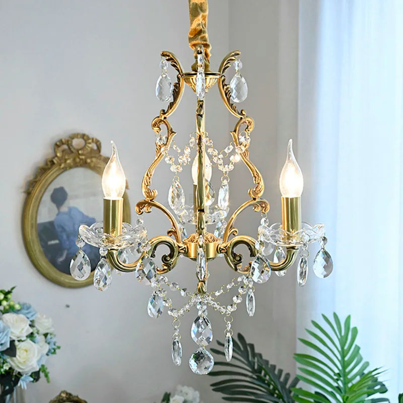 lustre rétro élégant avec perles de cristal loft décor
