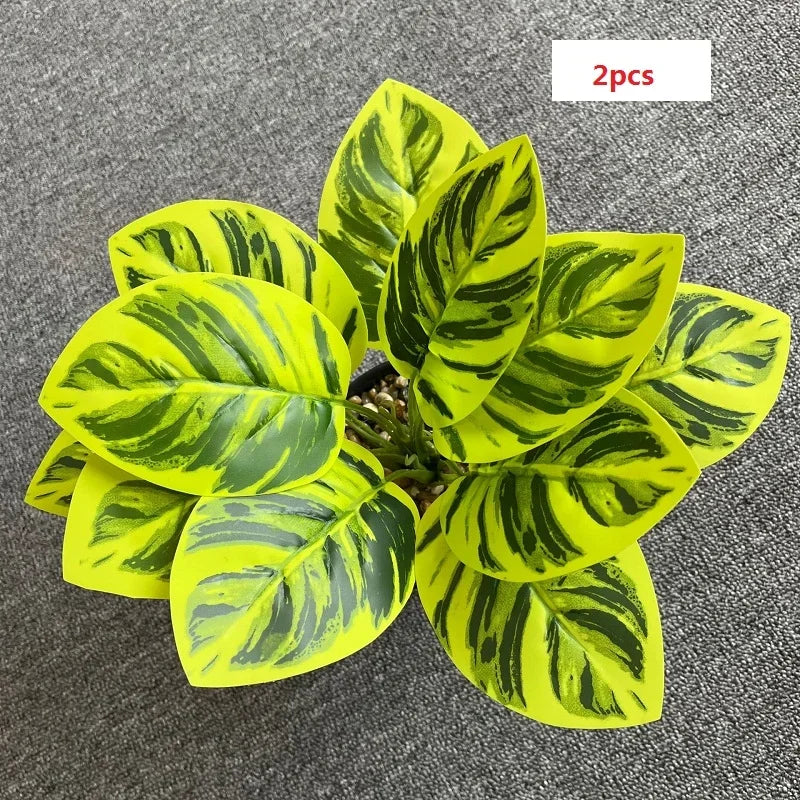 feuilles de phénix artificielles décoration verte en plastique