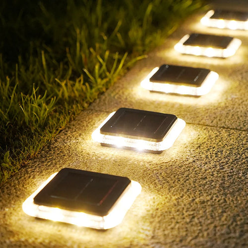 Lampe solaire au sol à 8led
