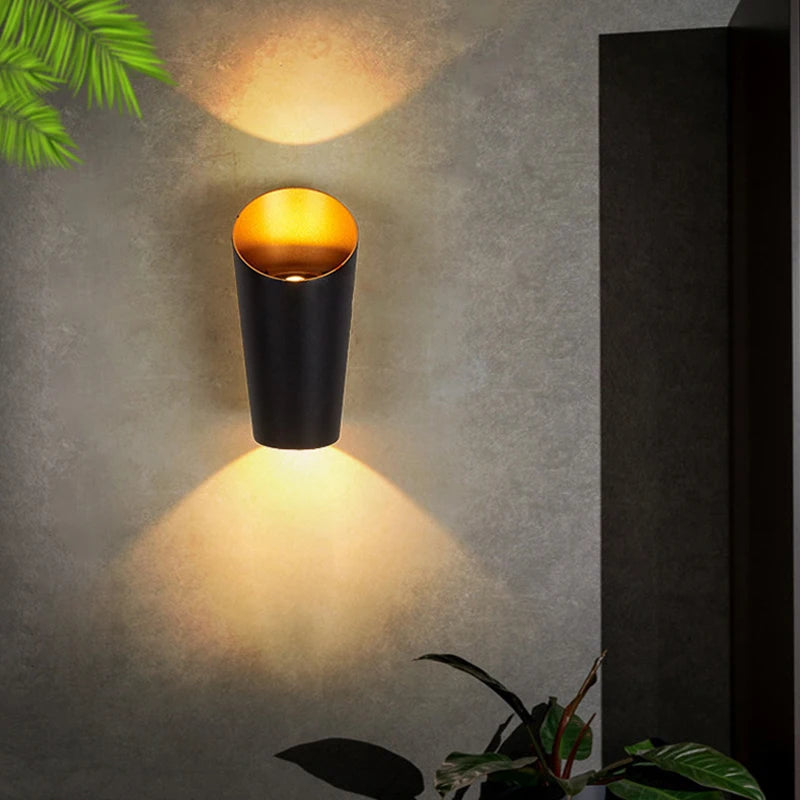 applique murale led spirale double tête étanche jardin balcon