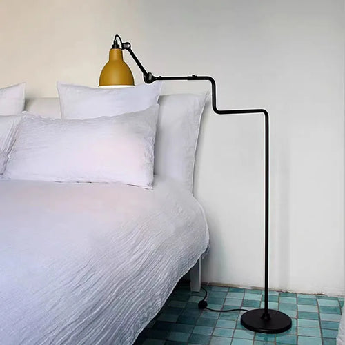 lampadaire rotatif à bras long en métal pour lecture et bureau