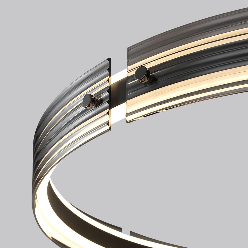 lustre circulaire en verre créatif pour un éclairage design