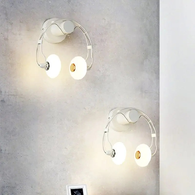 Applique murale LED créative en forme de casque audio
