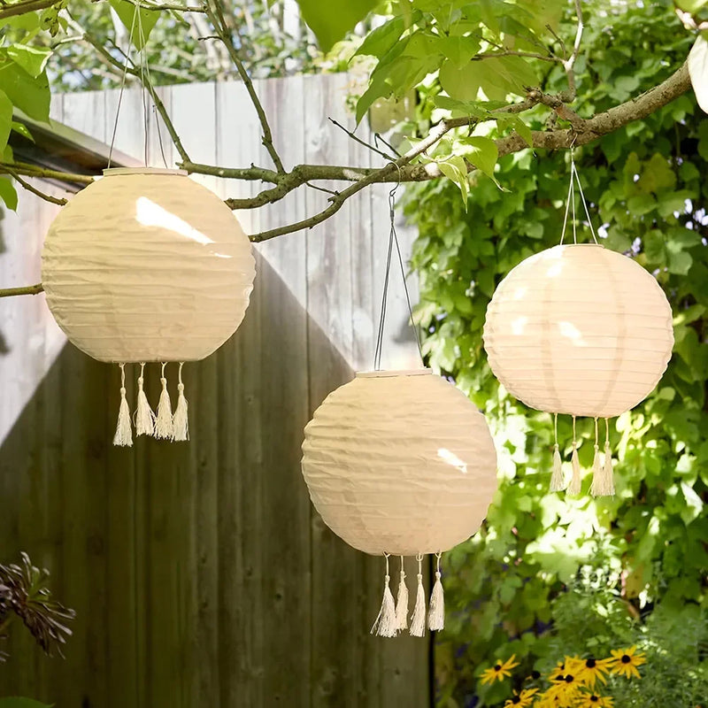Suspension 25cm LED Lanterne Solaire Lampe Étanche Extérieure Suspendue Lumière Blanche Décor De Fête Décoration De Jardin Environnement Chaud Meilleur Cadeau