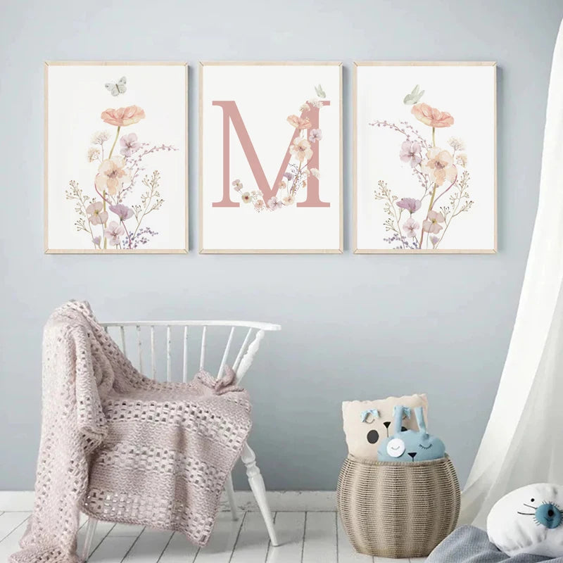 affiche personnalisée fleur sauvage décoration murale pour enfant