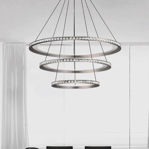 lustre moderne en suspension avec éclairage led intérieur