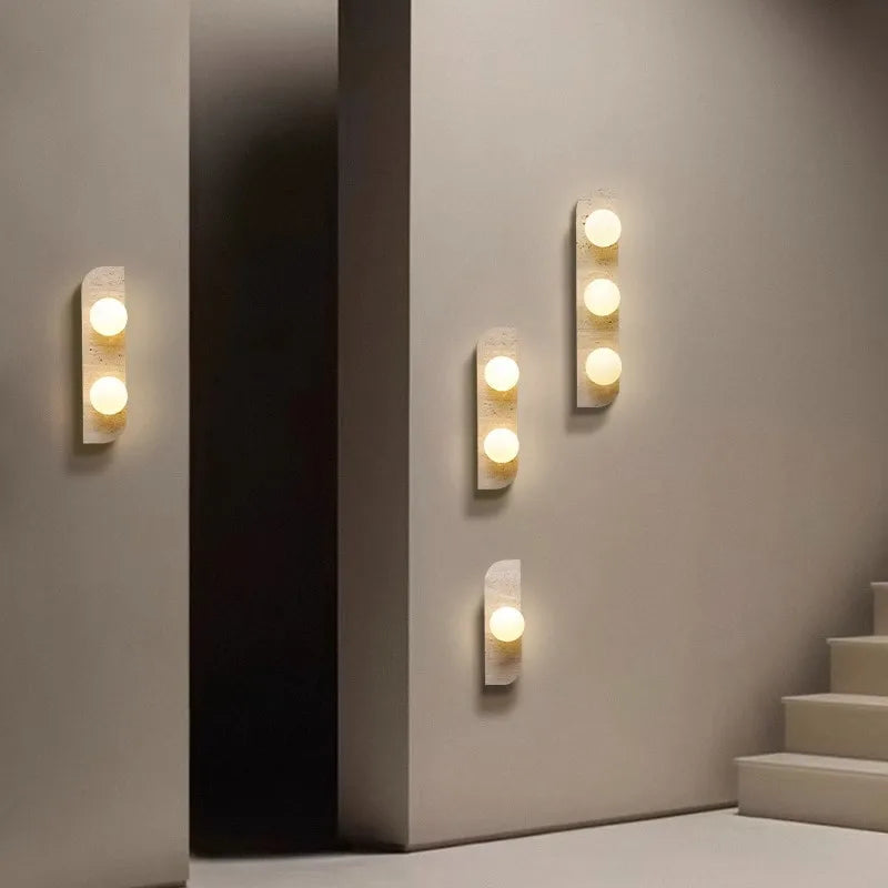 applique murale artistique en pierre naturelle pour luminaires d'ambiance
