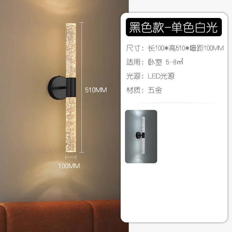 applique murale led double tête design minimaliste en cristal