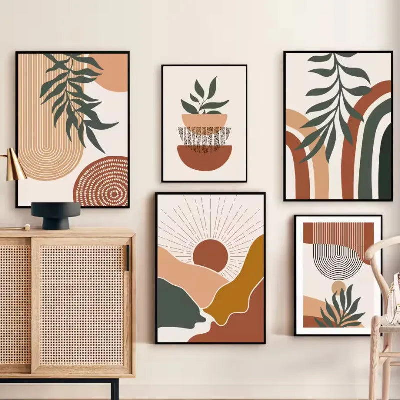 affiches abstraites boho pour décoration murale moderne