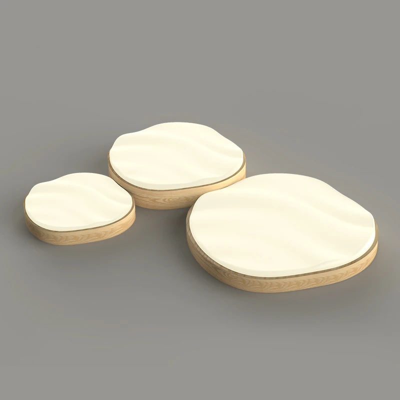 plafonnier led style bois naturel nuage chaud spectre complet