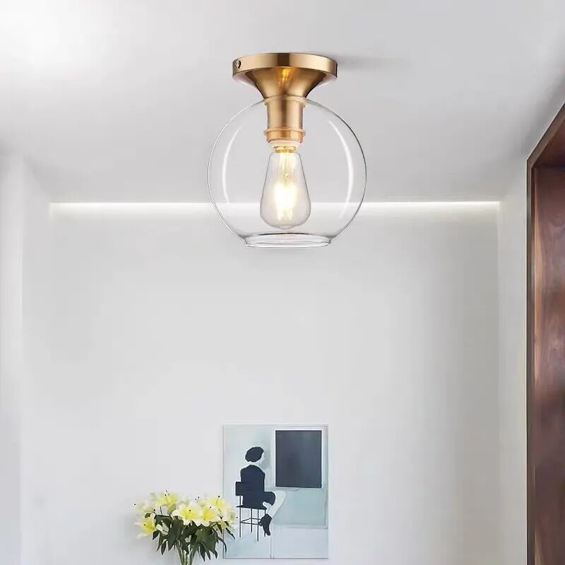 Plafonnier LED en verre transparent moderne