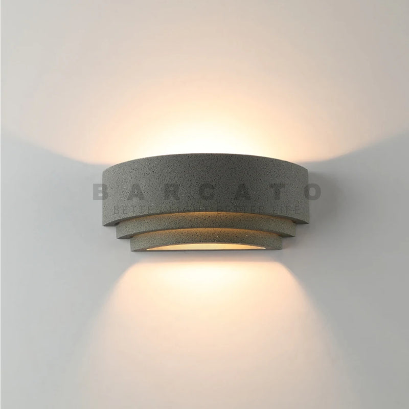 IP65 LED étanche applique murale ciment moderne 110V 220V LED Villa terrasse jardin réverbère rond lune fond porche lampes