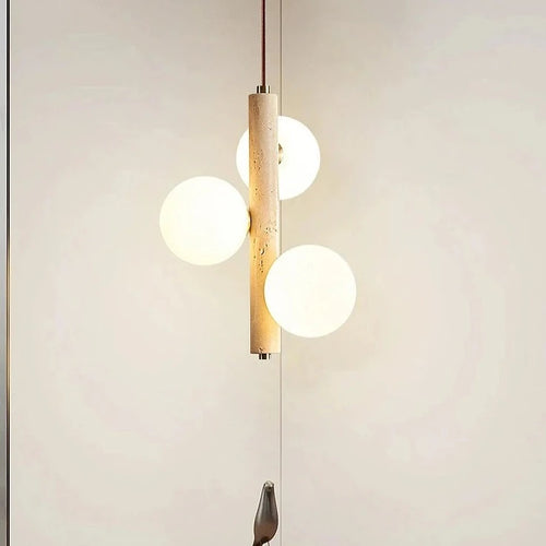 Style crème suspension LED lampe chambre chevet lustre bulle boule magique haricot perle rétro Restaurant longs luminaires