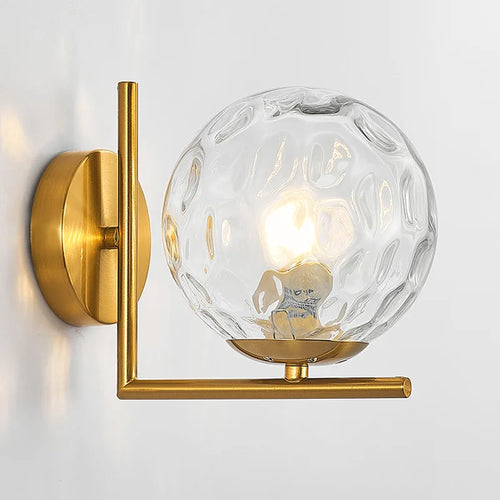 applique murale led moderne en fer avec abat-jour en verre