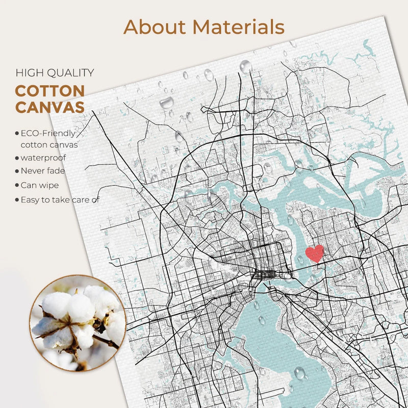 carte de ville personnalisée pour un cadeau romantique