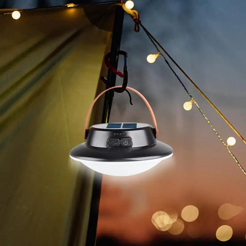 lampe de camping solaire led rechargeable 3 modes étanche portable