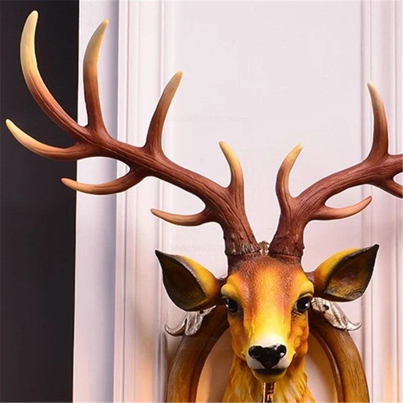 applique murale led moderne en forme de tête de cerf