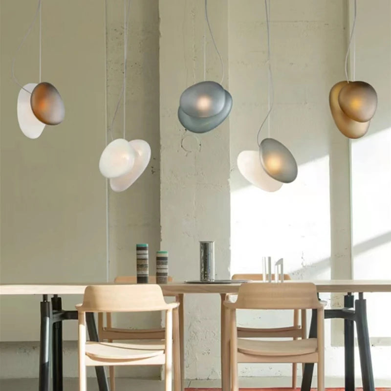 suspension LED en verre design moderne luminaire décoratif intérieur fil réglable
