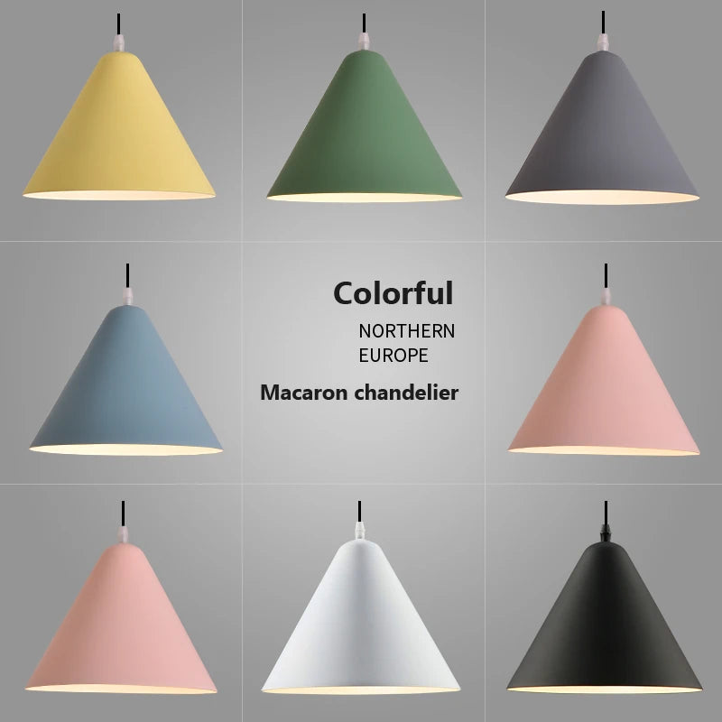 Suspension LED au style nordique Macaron en fer