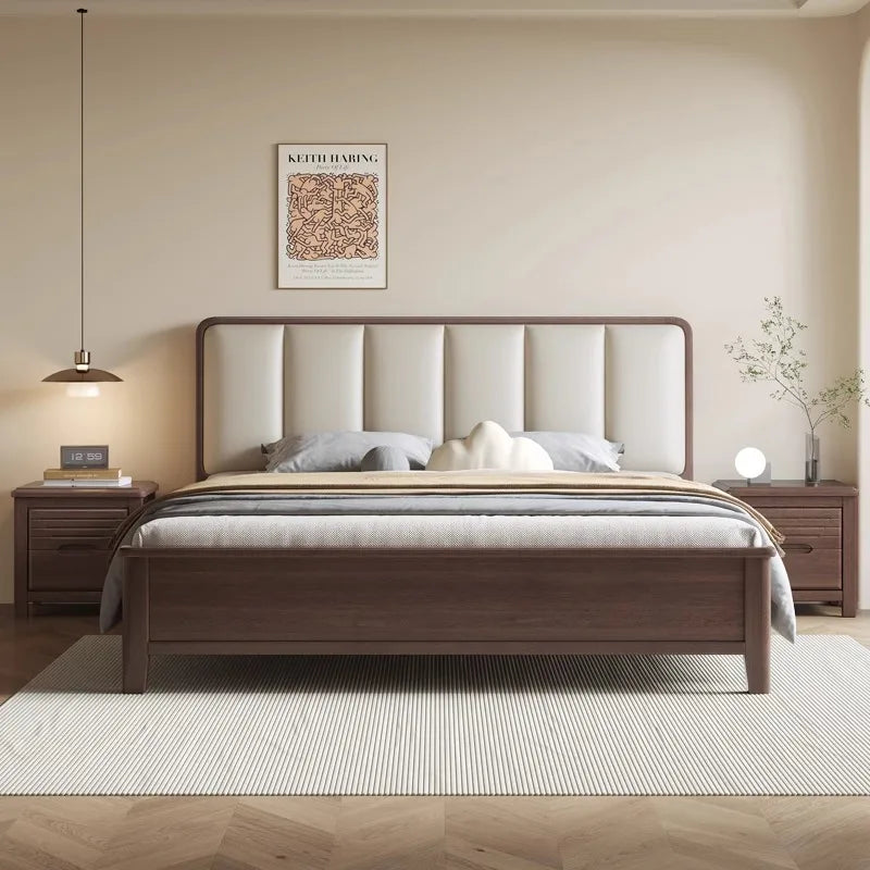 lit simple haut de gamme en bois moderne pour chambre