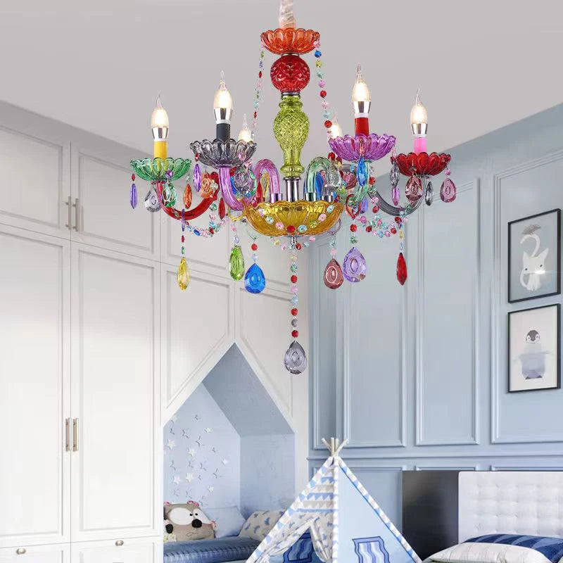 lustre en cristal pour enfants style art bougie