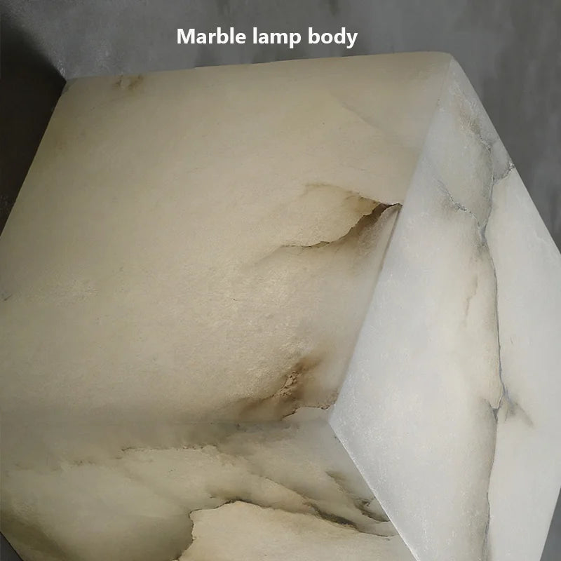 applique murale en marbre cubique pour éclairage intérieur élégant