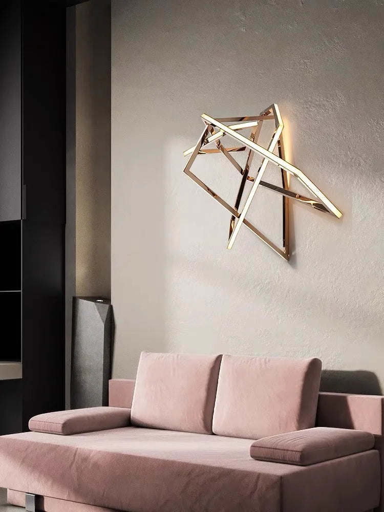 applique murale postmoderne en acier inoxydable et silicone pour décoration de luxe